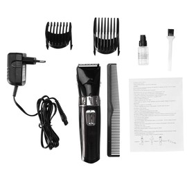 Surker Men Waterproof Rechargeable Cordless Electric Hair Clipper Hair Cutting Machine (Black)