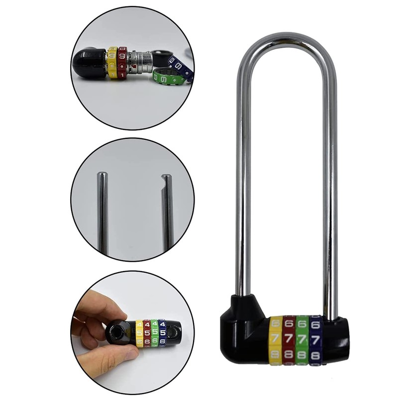 4 Digit Combination Padlock - 12cm/5 inch with Long Shackle