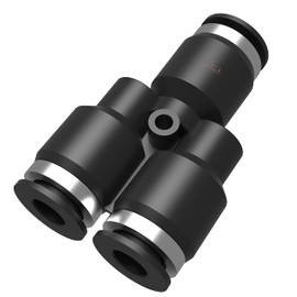 Utah Pneumatic 3/8" Od Y Air Line Splitter Push Air Fitting Union Pneumatic Push Connect Fittings Quick Connect Fittings Pneumatic Connectors Push Connect Splitter (5 Pack)