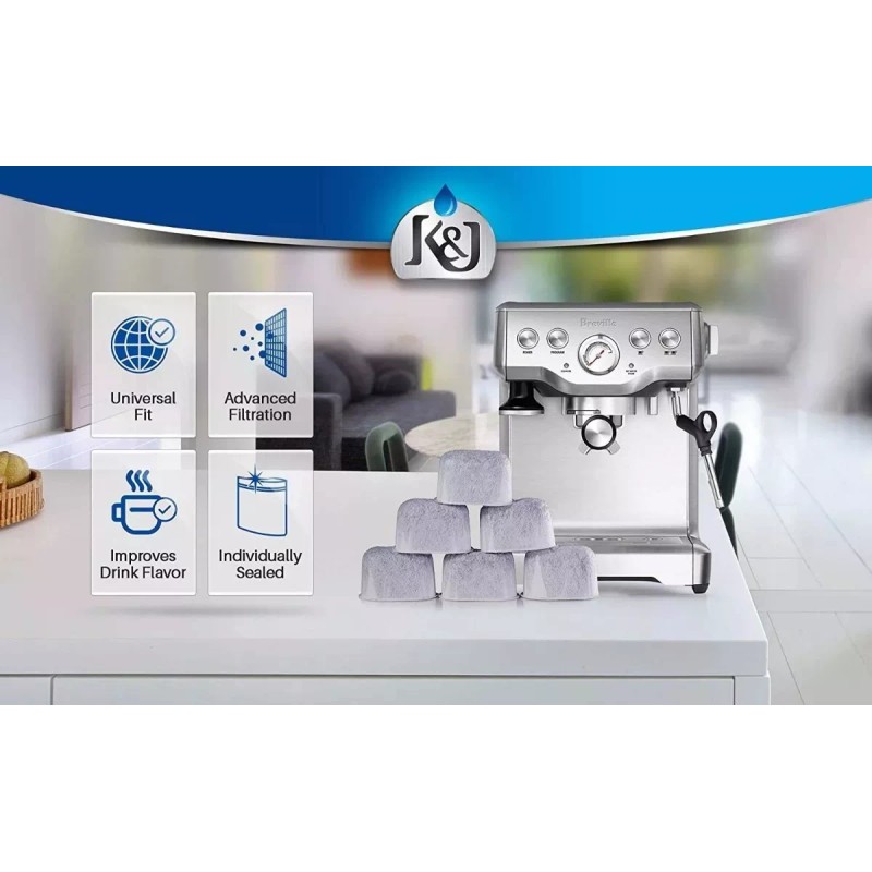 GENERIK Filtro Agua Cafetera Breville Bwf100 6 Pack Carbon Activado