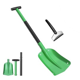 31.6’’ Compact Snow Shovel with Ice Scraper, 3 Pieces with Collapsible Design, Aluminum Shovel for Emergency Snow Fall, Camping, Garden and Beach
