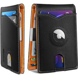 miyozi Airtag Wallet for Men,with Money Clip 11 Cards Slim Front Pocket Leather RFID Blocking Wallet with Gift Box