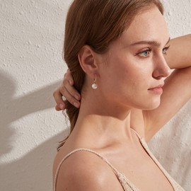 Pearl Earrings Gold Pearl Earrings Pearl Drop Earrings Pearl Earrings for Women Sterling Silver Leverback Pearl Earrings Pearl Lever Back Earrings White Faux Pearl Earrings Dangle Pearl Earrings