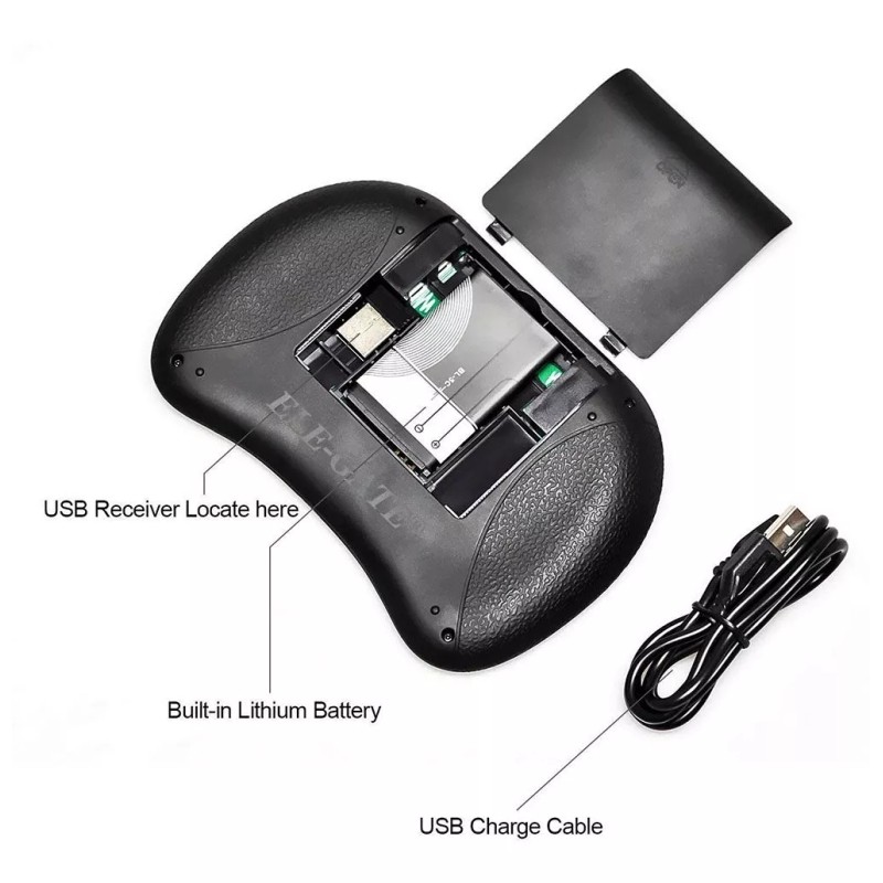 Ele-Gate Control Mini Teclado Qwerty Smart Tv + Batería Y