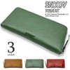 Peanuts Snoopy Round Zipper Long Wallet 73053 Cowhide Italian Leather