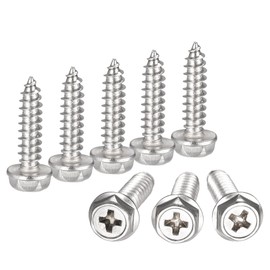 sourcing map Pack of 25 Phillips Screws Hexagonal Washers Tapping Screws M5 x 20 mm 304 Stainless Steel
