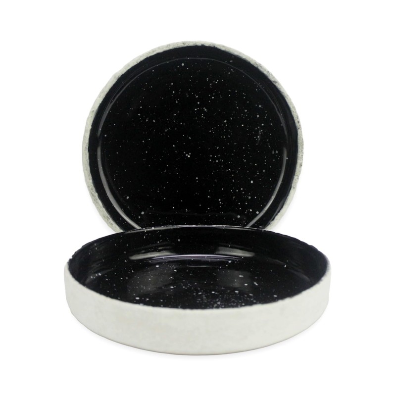 roro Ceramic Tableware, Assorted Sets, Rustic White and Glossy Jet-Black