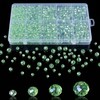 1000Pcs 4/6/8/10mm Apple Green AB Glass Crystal Beads Faceted Bulk