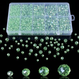 1000Pcs 4/6/8/10mm Apple Green AB Glass Crystal Beads Faceted Bulk