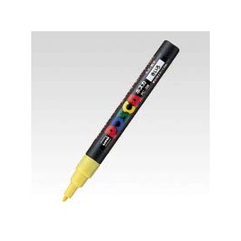 三菱鉛筆 ポスカ 細字丸芯 黄 PC-3M.2 2個セット