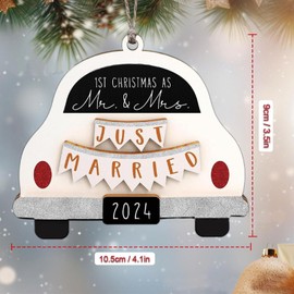 First Christmas Married Ornament 2024, Marriage Just Married Gifts Our First Christmas As Mr and Mrs Christmas Ornament for Newlyweds Wedding Gifts Bride Shower Christmas party Ornament