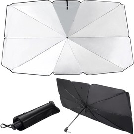 Car Windscreen Sunshade - Foldable Parasol, 360° Rotatable Flexible Rod, UV Blocking Protection