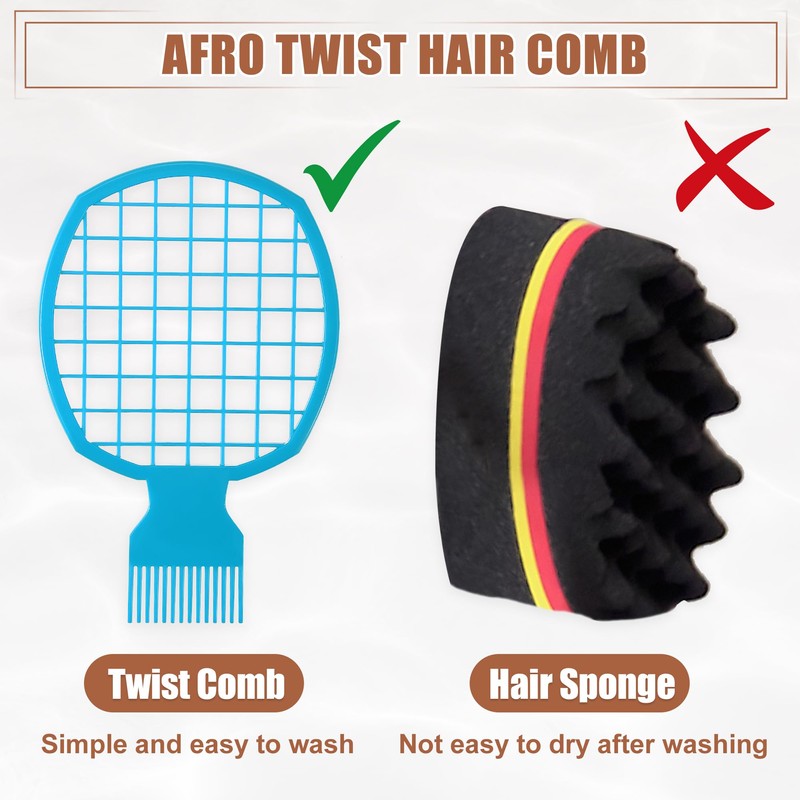 VOCOSTE Twist Comb, Hair Pick Combs, Afro Curl Comb Twist