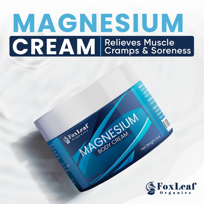 Foxleaf Organics Magnesium Cream - Support for Sleep, Leg Cramps,
