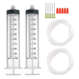 14 Pcs - 100ml Syringes with 14ga Blunt Tip Needles With Syringe Caps and Transparent Tube for Refilling and Measuring Liquids, Oil or Glue Applicator