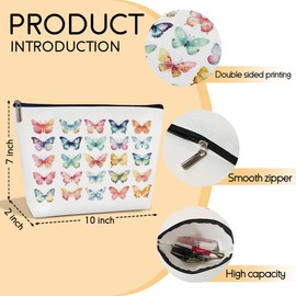 HUQIL Aesthetics Makeup Bag for Women, Butterfly Gifts for Women Butterflies Lover Gifts for Daughter Sister Besties Coworker Friends Toiletry Cosmetic Bag, Zipper Travel Organizer Pouch -FS296