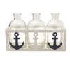 Elements Glass Vases in Nautical Anchor Wood Caddy, for Use