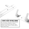 4 Hooks Matte White Bathroom Towel Hooks Mounted Wall Adhesive