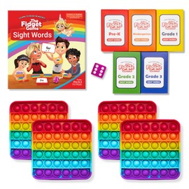 THE FIDGET GAME Sight Words - Reading Flashcards and Pop Fidget Toys for Kids Pre-K to Third Grade - Learning Activities and Games for High-Frequency Dolch Sight Words - Includes Mats and Dice