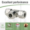 Horiznext stainless steel 304 tee compression fitting to connect 3/8
