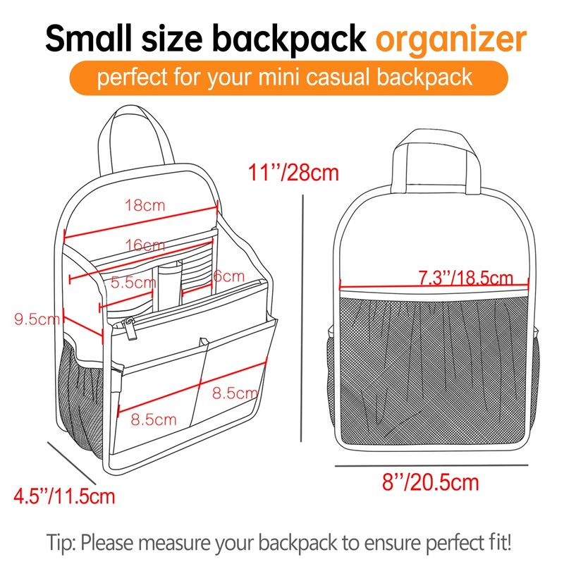 DELTAMANN Backpack Organizer Insert for Casual College Computer Laptop Bookbag,