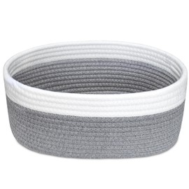 ABenkle SmalL Basket, Cute Small Rope Room Shelf Storage Bin, Cat Dog Toys Chest Box, Empty Decorative Gift Basket, 12"x 8" x 5"