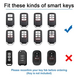 MAIMOCCY Car key fob Shell Holder Cover Compatible for Honda CRV Civic Accord Odyssey Pilot Interior Parts Smart key Chain key ring protect cover Accessories