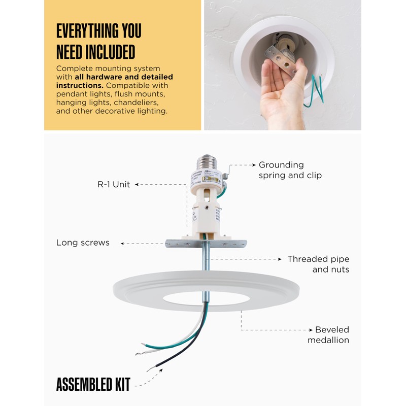 The Can Converter R1 Recessed Can Light Conversion Kit w/