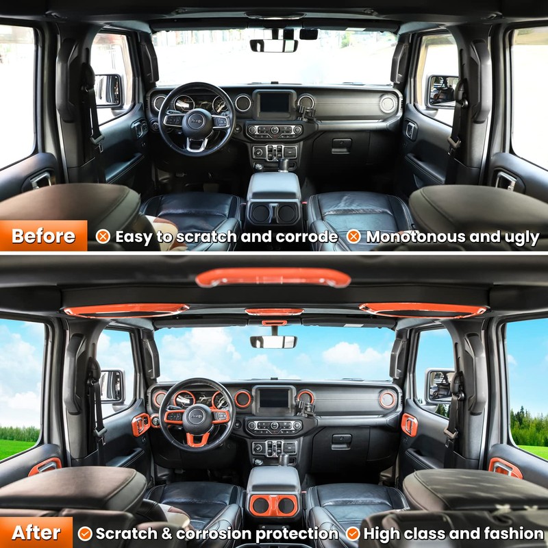 23PCS Full Set Interior Decoration Trim Kit for Jeep Wrangler