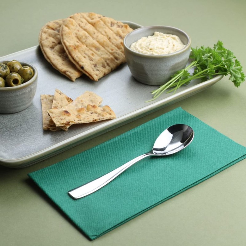 Genware Square Cutlery 18/0 Tea Spoons - Set of 12