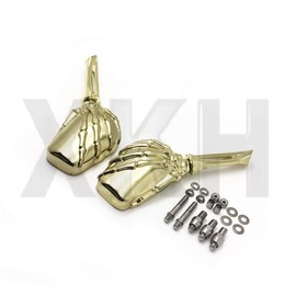 SMT- Claw Skeleton Hand Mirror Compatible With Honda Cbr Rebel Shadow Mangna Vt Vtx 1300 1800 Gold [B07PBYVPNR]