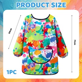 LunarCharm Colourful Children's Painting Apron for Ages 6-10 Girls Boys Ink Apron Waterproof Art Smock Adjustable Craft Apron for School Art Painting Crafting