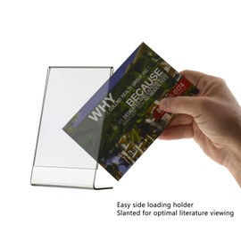 12 Pack Table Tent Sign Holder 4" x 6" Side Loading Advertisement Literature Small Flyer Frame Printed Material Display Countertop Clear Acrylic by Marketing Holders