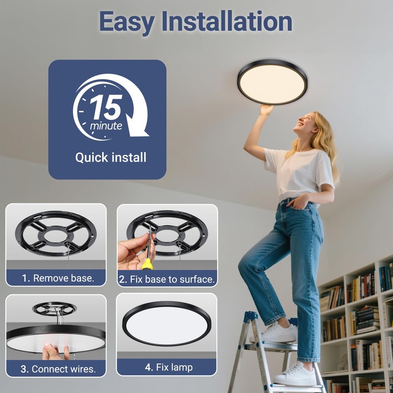 YELIOLED 6 Pack 2640LM LED Flush Mount Ceiling Light Fixture,