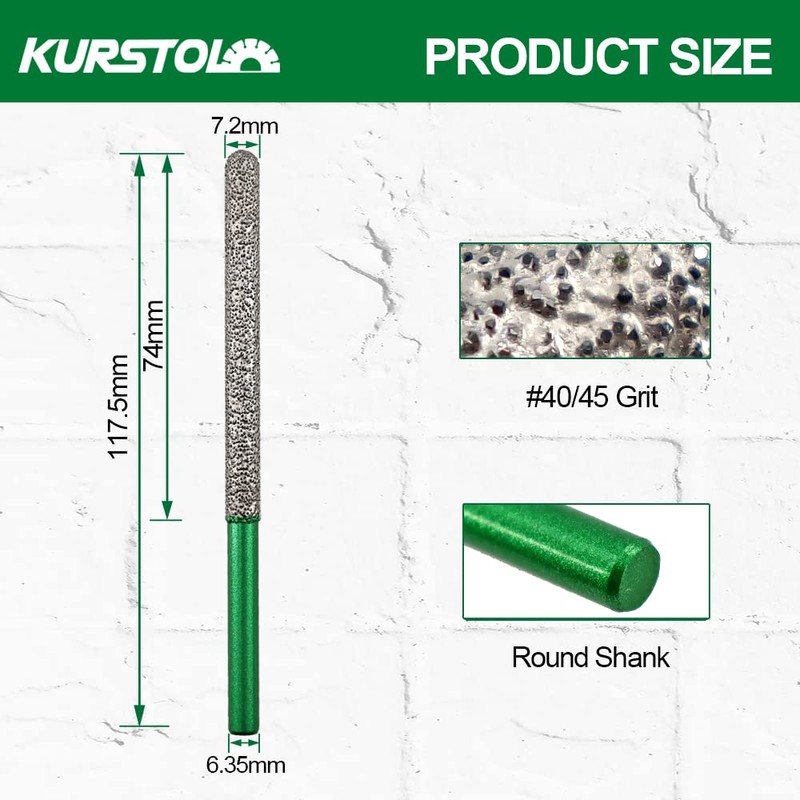 KURSTOL Diamond Mortar Raking Bit - 2pcs 7.2mm x 74mm