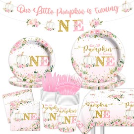 Pink Girls Our Little Pumpkin is Turning Tableware