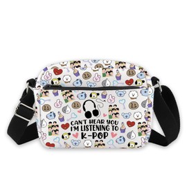 K-POP Music Lover Gift Can't Hear You I'm Listening K-pop Crossbody Purses Bag Korean Band Fans Gift Characters Gifts (Pop Big CB)