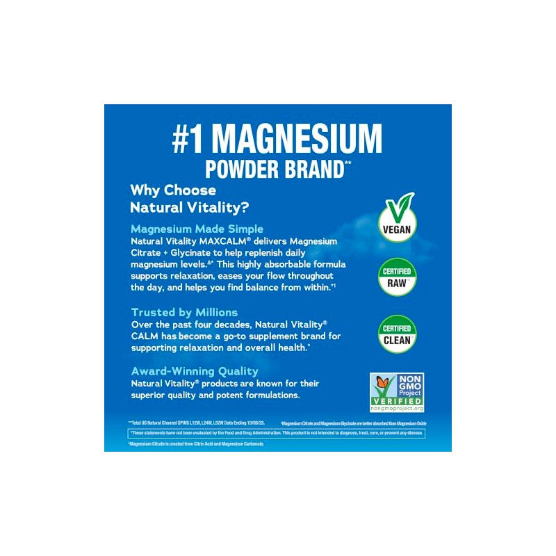 Natural Vitality Original Calm - Mezcla de bebida de magnesio,
