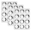 E-far 12-Cup Muffin Pan Set of 3, Stainless Steel Cupcake