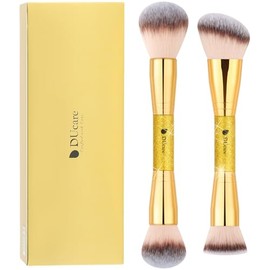 DUcare Makeup Brushes 2Pcs Double Ended Foundation Contour Bronzer Setting Powder and Blush Brush ideal for cream or powder