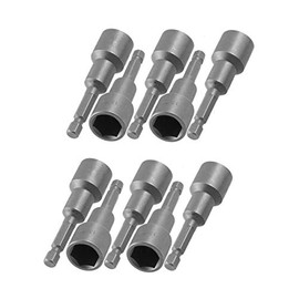 COMOK 13mm Hex Socket Magnetic Power Nut Driver Setters Bits 1/4" Hex Shank Metric Socket Wrench Screw Length 65mm Hex Short Nut Setter 10Pcs