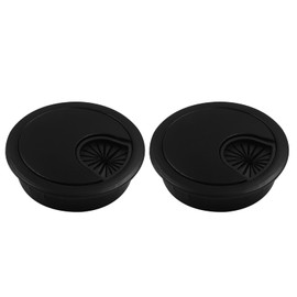 Bonsicoky 2 Pcs 2"(50mm) Metal Desk Grommet, Zinc Alloy Desk Cord Hole Cover for Wires Cable Office Desk, Matte Black