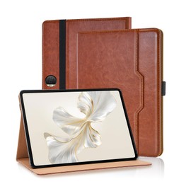 Vkooer Case for Honor Pad 9 Case 12.1 inch 2024 PU Leather Folio Flip Cover Multi-Angle Viewing Stand Protective Cover with Pocket & Pencil Holder for Honor Pad 9 12.1 inch - Brown
