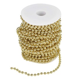 Pearl Wire Beads - 25 m Roll Galvanised Bead Wire Beads Garland String DIY Wedding Decoration 6 mm (Gold)