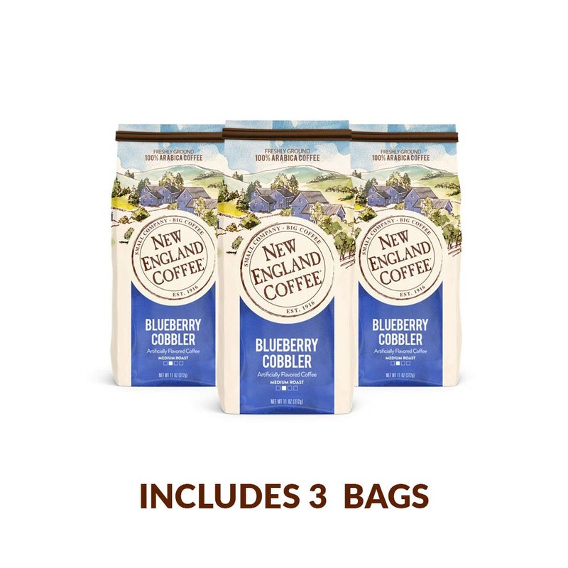 New England Coffee Blueberry Cobbler Medium Roast Ground Coffee, 11oz