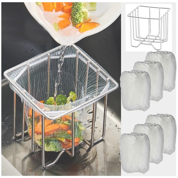 Kitchen Sink Drain Strainer Basket with Sink Basket Holder and