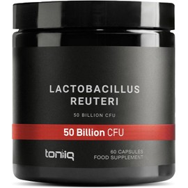 Toniiq 50 Billion CFU Lactobacillus Reuteri Probiotic 50mg per Serving - L Reuteri Probiotics - Highest CFU Count Lactobacillus Reuteri Probiotic - 60 Vegetarian Capsules - 60 Servings