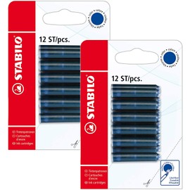STABILO STABILO Tintenpatrone - Schreibfarbe blau (löschbar) (24 Patronen/Blau)