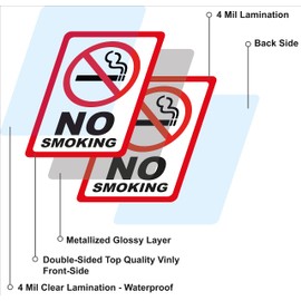 Paquete de 6 adhesivos de doble cara de 3.5 x 2.5 pulgadas, adhesivos de vinilo de doble cara, protección UV, impermeables, etiquetas adhesivas reflectantes, tinta duradera, uso en interiores y exteriores