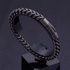 Ushinelit Retro Stainless Steel Bracelet Twist Rope Chain, Antique Black